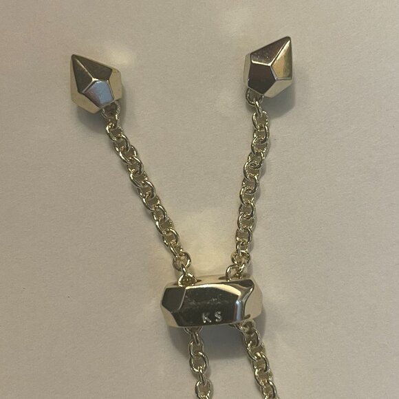 Kendra Scott Elaina Gold Adjustable Chain Bracelet in Pink Drusy - Picture 4 of 5